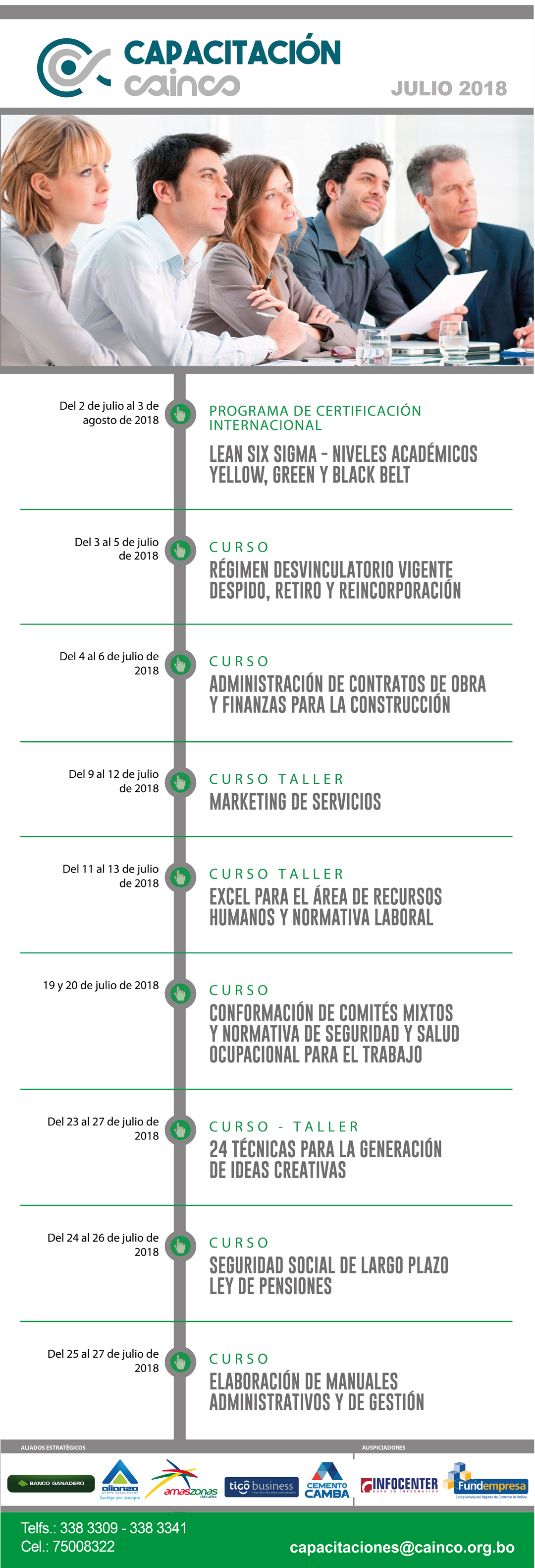 %CAINCO% - %AGENDA MENSUAL DE CAPACITACIONES - JULIO 2018%