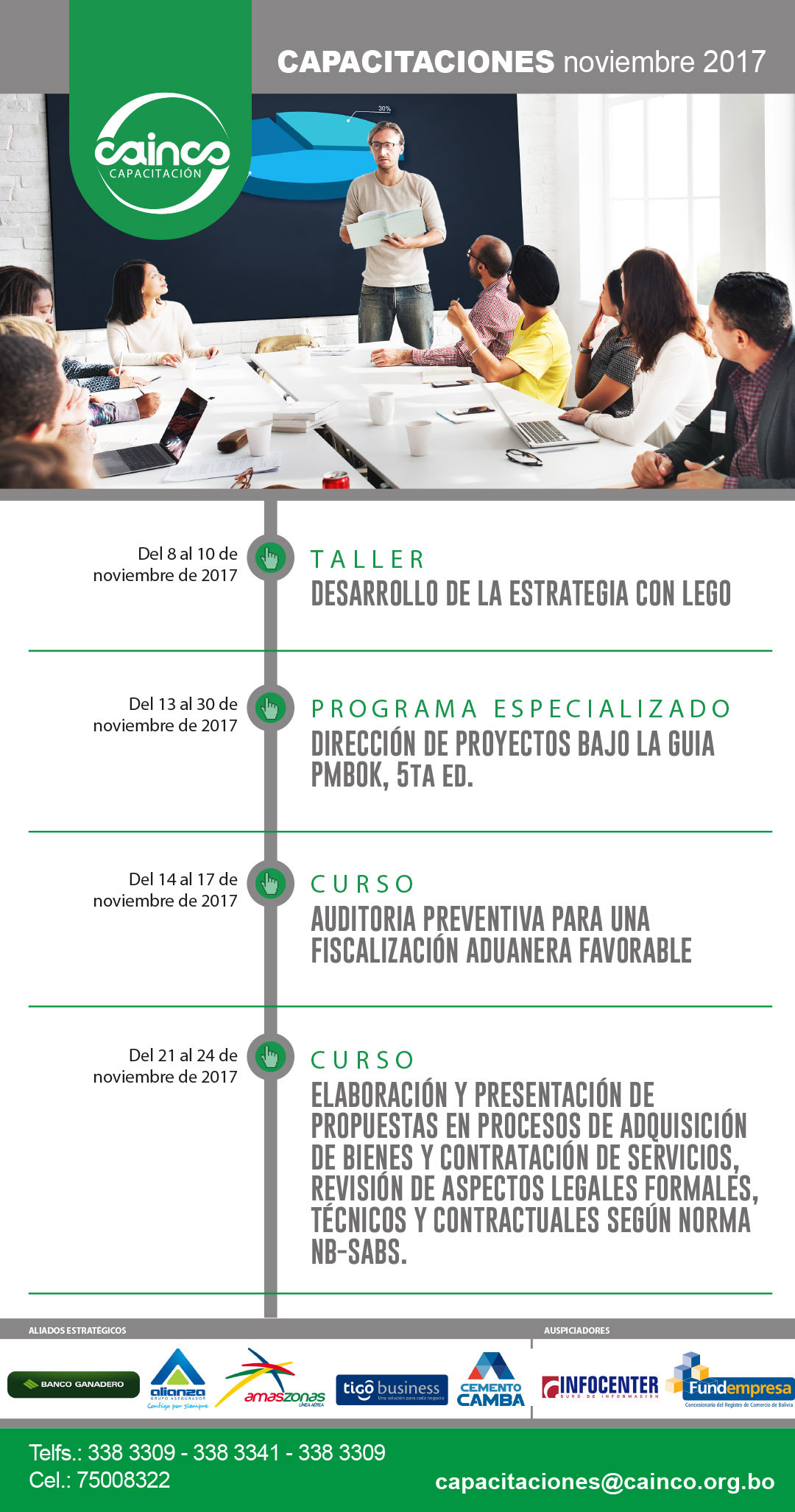CAINCO - AGENDA MENSUAL DE CAPACITACIONES - NOVIEMBRE 2017